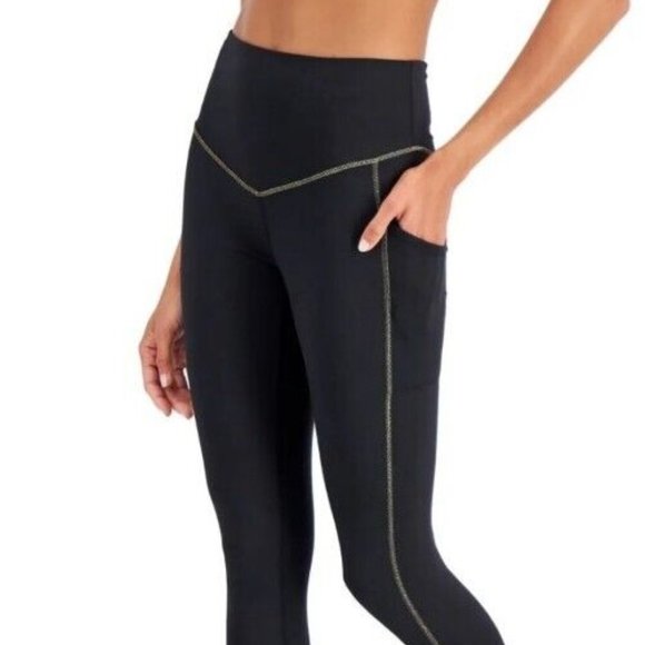 ID Ideology Contrast Trim 78 Leggings Deep Black Medium - Picture 1 of 5